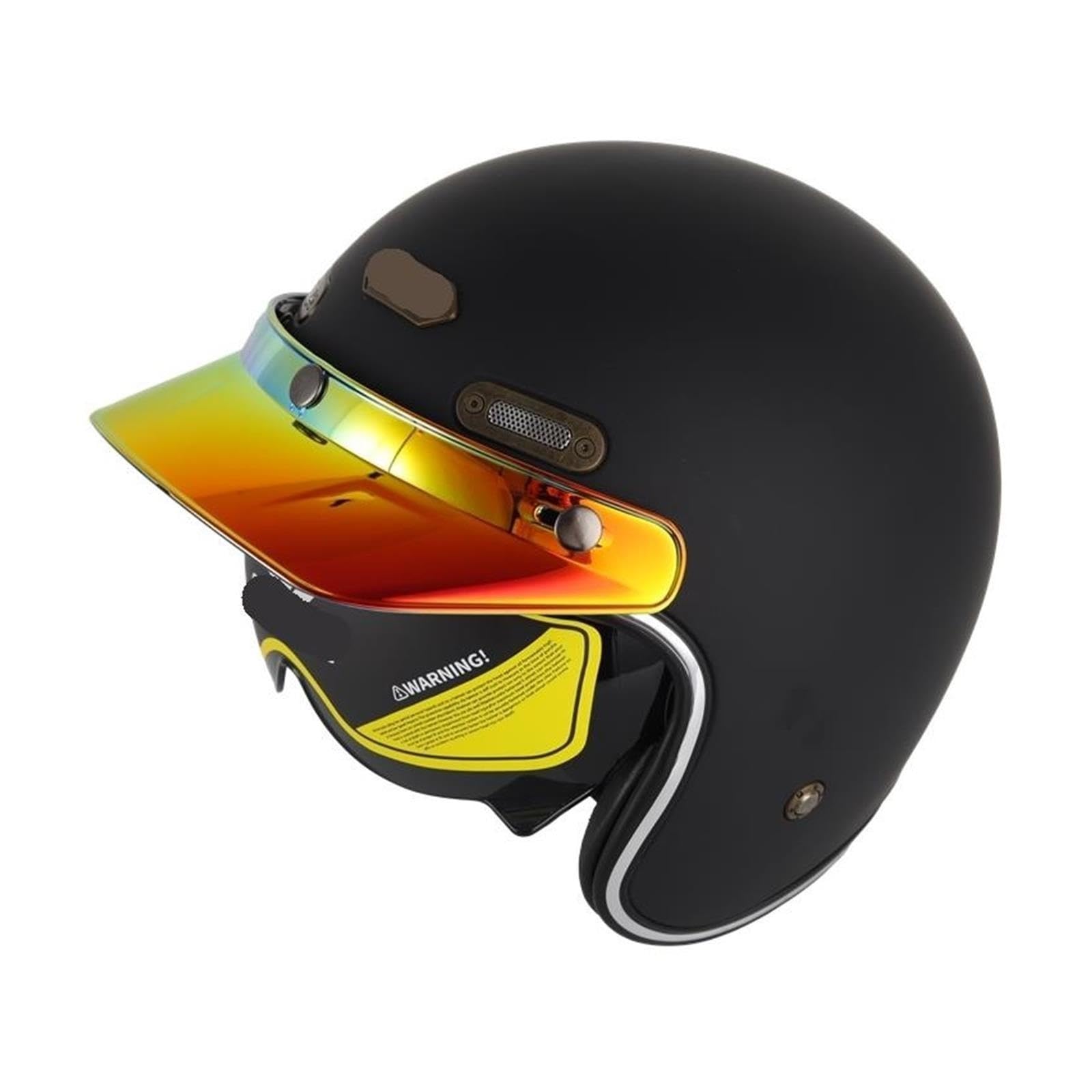Motorcycle Half Helmet Brim Retro Three-button Sunshade Visor,Protettivo