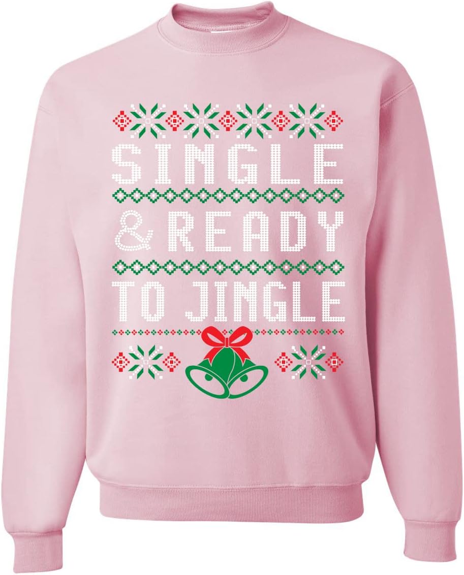 Wild Bobby Single and Ready to Jingle Ugly Christmas Sweater Unisex Crewneck Sweatshirt