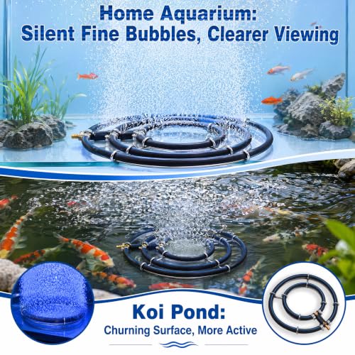 Aireador de estanque de peces y difusor de oxígeno con anillo de ventilación de 25 cm 7