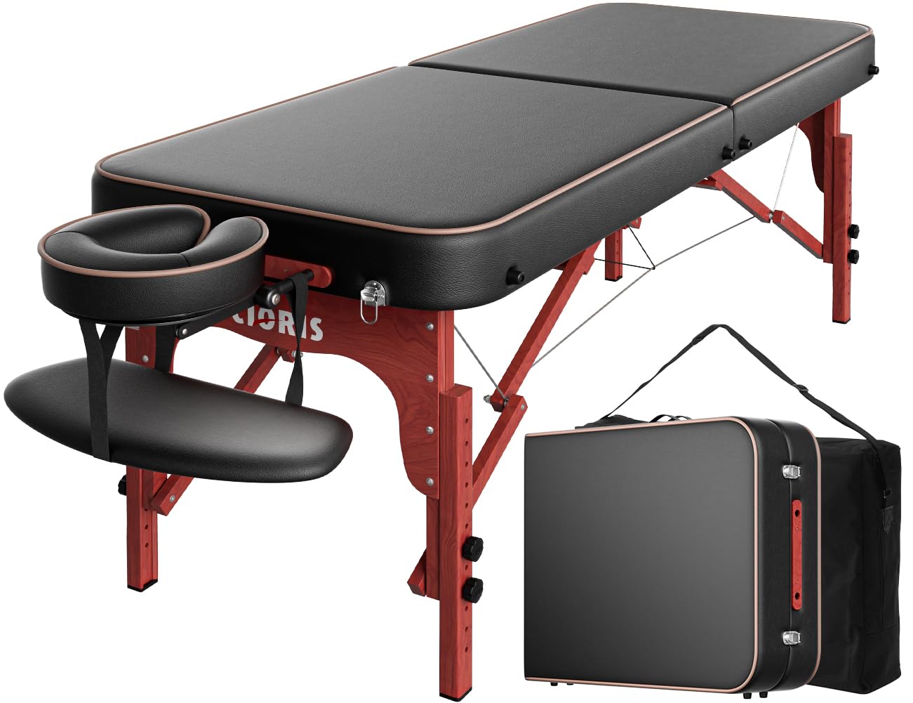 CLORIS 84" Professional Massage Table with Reinforced Wooden Legs