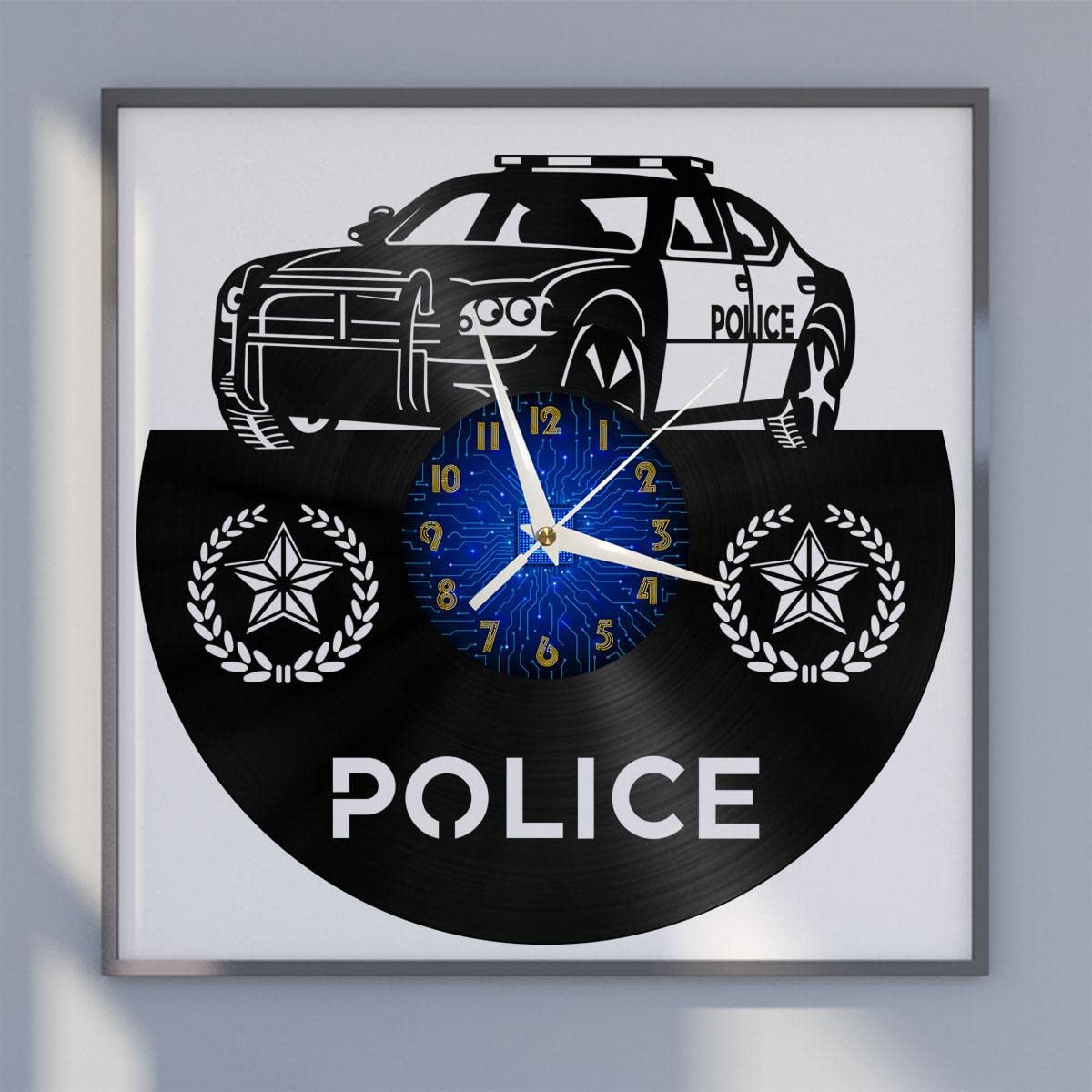Horloge murale en vinyle de 30,5 cm pour salon et chambre à l'ambiance rétro