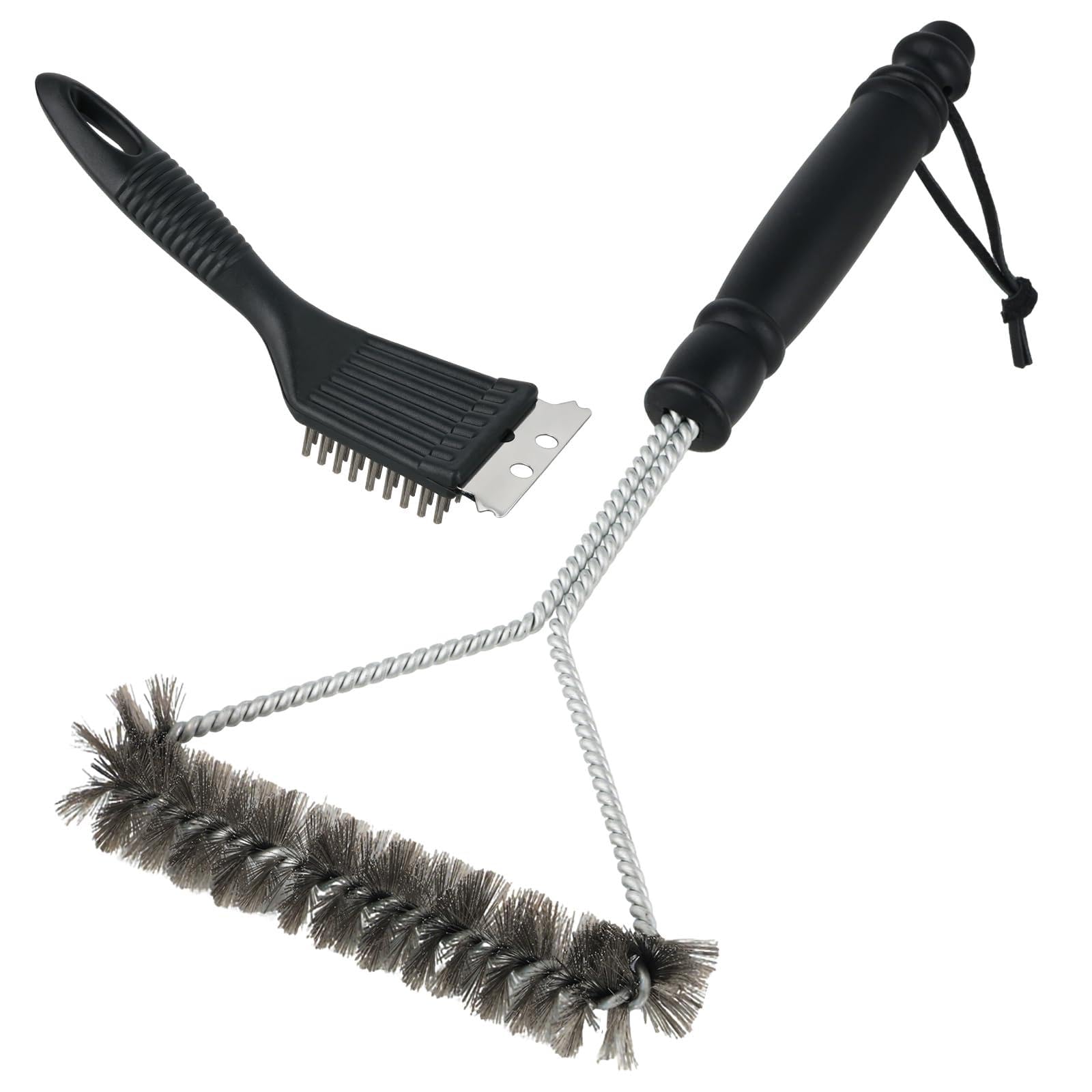 LShun BBQ Cleaning Brush, Barbecue Cleaning Kit with Stainless Steel Scraper, 2-in-1 Grill Brush for Barbecue Grill and Oven(2PCS)