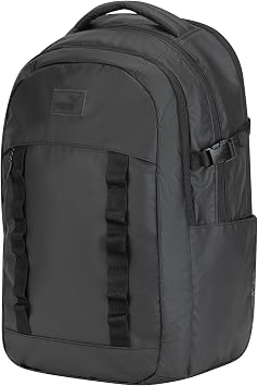 PUMA Coated Range Backpack with Padded Back & Adjustable Straps, Luggage Strap & Laptop Sleeve, Black, One Size