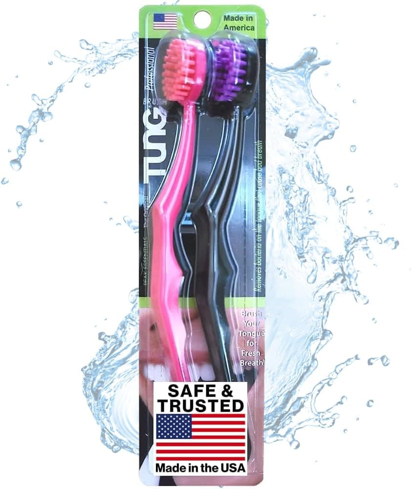 Peak Essentials | The Original TUNG Brush Kits | Premium | Tongue Cleaner | Odor Eliminator | Fight Bad Breath | Fresh Mint | Made in America | (2 Count (Pack of 1))