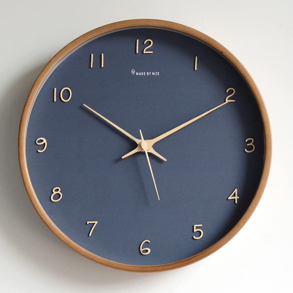 Amazon.co.jp: 掛け時計 ネイビーブルー 時計 壁掛け 北欧 見やすい
