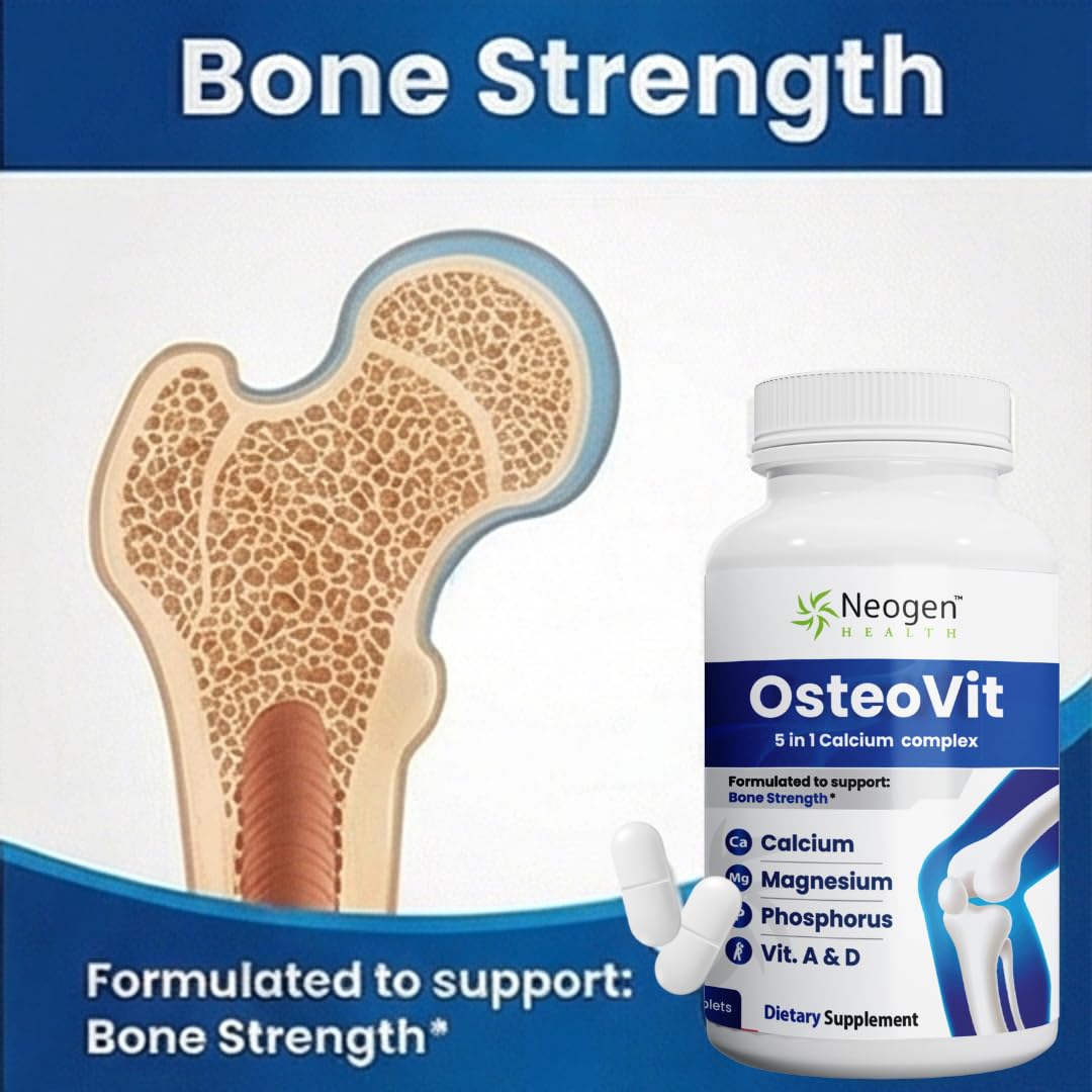 OsteoVit 5-in-1 Calcium 120 tabs Multivitamin: Bone Strength & Flexibility — Amazon image 3