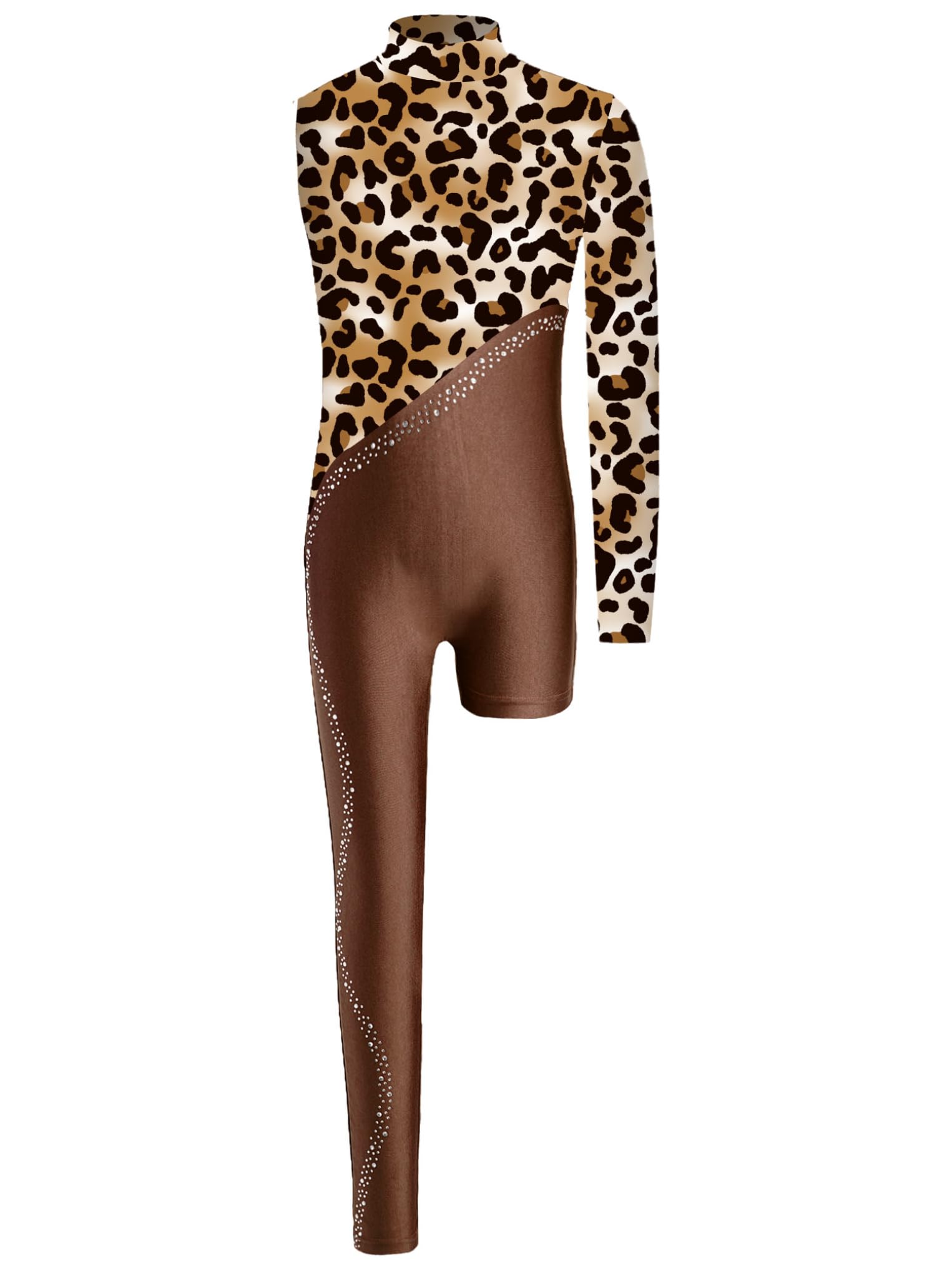 Kaerm Ragazza Body Danza Classica Ginnastica Artistica Monospalla Tuta Intera da Pattinaggio Artistico Manica Lunga Balletto Leotards Jumpsuit Sportiva Costume da Ballo