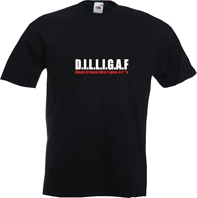 Mugsy DILLIGAF Mens Black T Shirt 