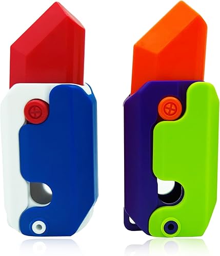 Juguete para ansiedad con cuchillo de gravedad impreso en 3D, divertido juguete de plástico EDC zanahoria juguetes sensoriales para adultos, TDAH,