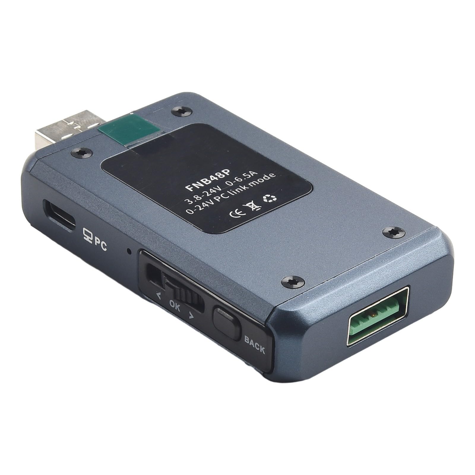 Testeur USB, compteur de puissance, détecteur de tension, moniteur de courant USB-C FNB48P pour PD QC3.0 Charge rapide, écran de 4,4 cm pour test de câble de chargeur de téléphone