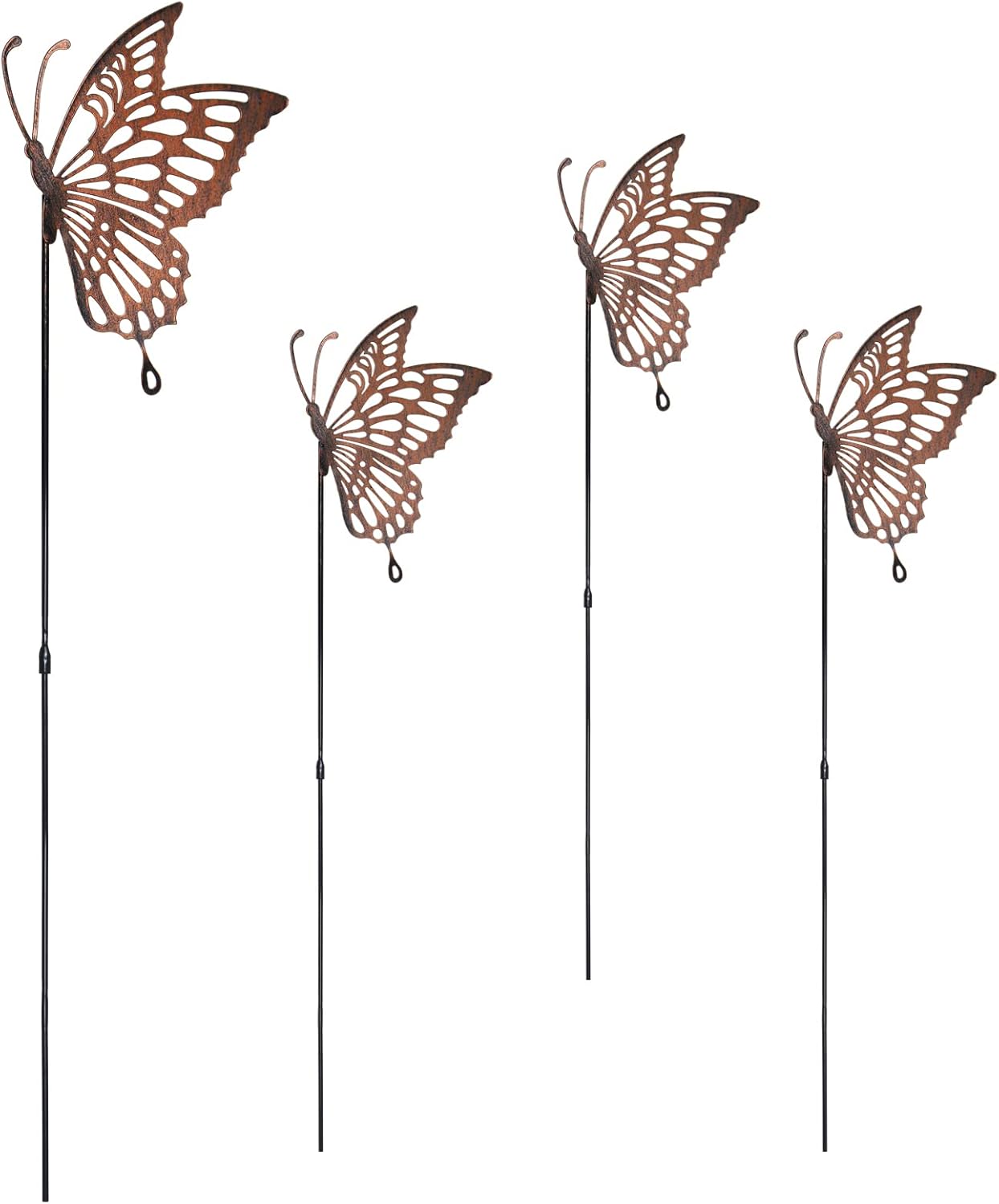 DIINOR 4Pack Butterfly Garden Stakes Decor Hollow Out Animal Stakes Yard Art Patio Decor Metal for Mom Indoor Outdoor Lawn Flower Pot Decorative : Patio, Lawn & Garden