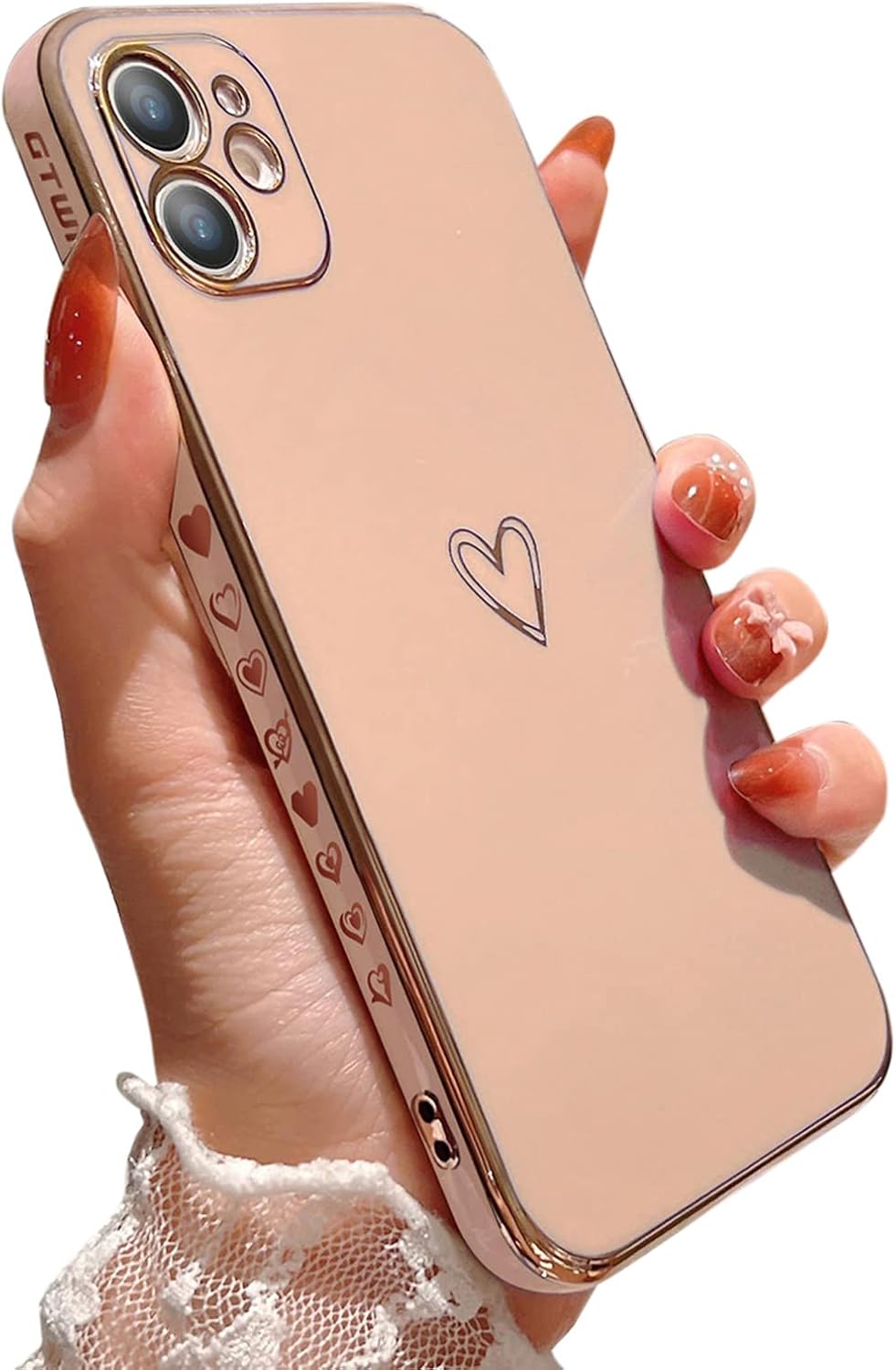Case for 6.1" iPhone 11, Plating Edge Soft TPU Bumper Protective Case Cover for Women Ultra Thin Anti-Scratch Shockproof Back Phone Case for iPhone 11 (Pink)