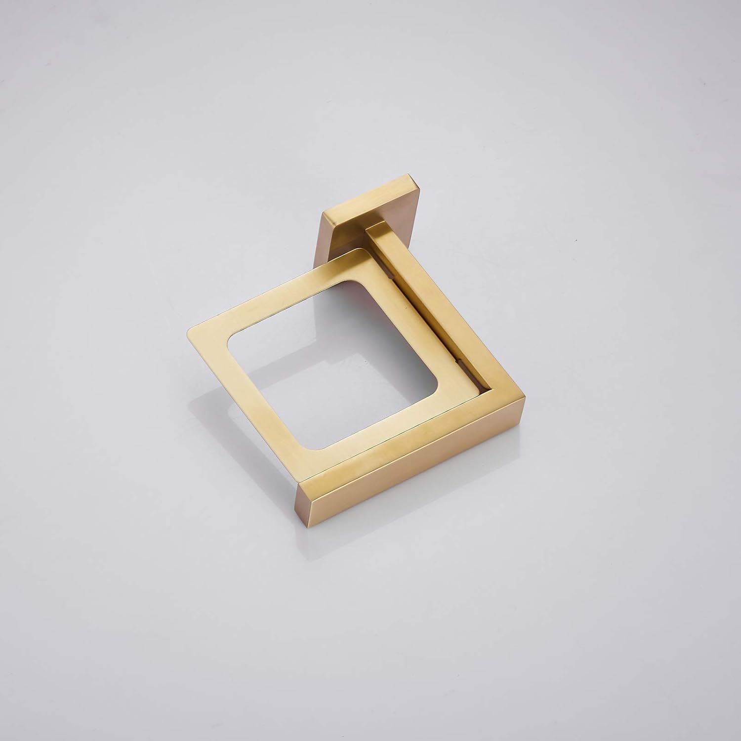 Toilet Brush with Holder Wall Mounted Stainless Steel Holder Glass Canister with Toilet Brush Luxury Toilet Brush Holder Set for Bathroom, Brushed Gold GT21109BG