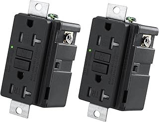Wengart Generator GFCI Outlet,AC125V 20Amp 60Hz,Meet UL2018,Self-Test Industrial Grade for Industrial Generators and Other Machines,Black (2Pack)