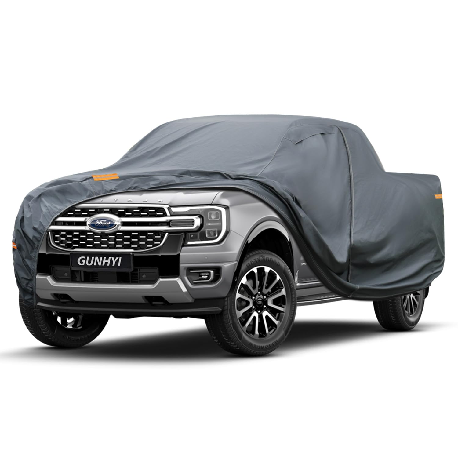 GUNHYI Premium Truck Cover Custom Fit Ford Ranger, 16 Layers Heavy Duty Truck Cover Waterproof All Weather with Zipper Door for Sun Rain Snow Dust Uv Protection