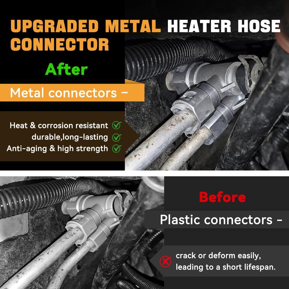 BARTOO 800-414HP Metal Heater Hose Connector Compatible with Select Cadillac/Chevrolet/GMC Models Coolant Hose Repair