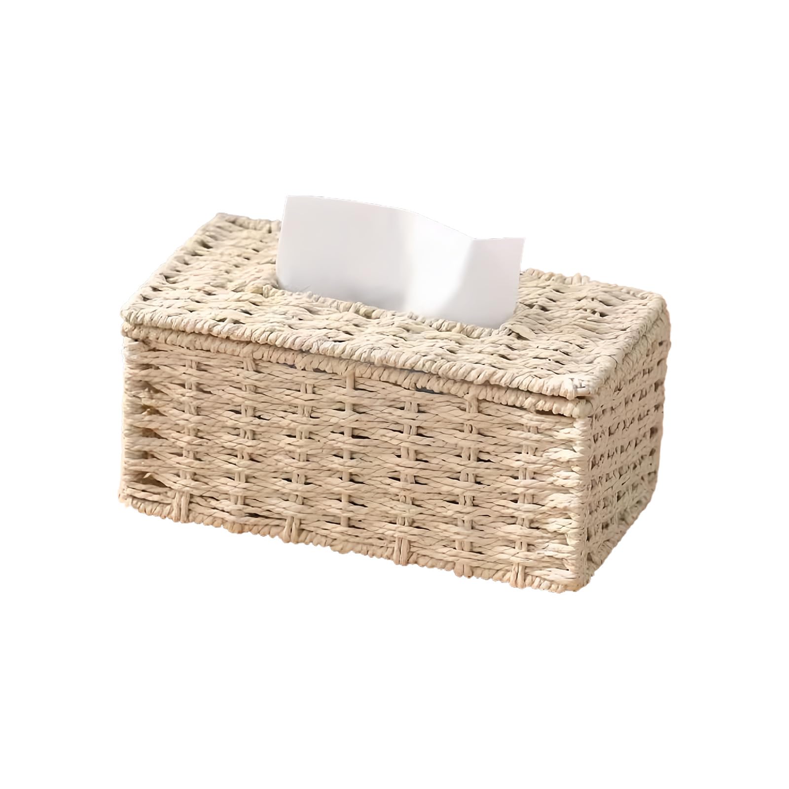 Xjdzineq Handwoven Paper Rope Tissue Holder Multifunctional Home Decoration Storage Basket for Napkins Kitchen Countertop Living Room Tissue Storage