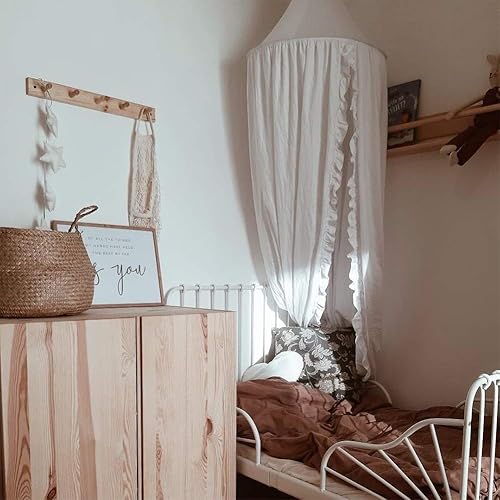 Miniatura 23 de Toldo de cama con volantes de lectura, tienda de campaña para niños, red colgante bohemia para decoración de sala de juegos (beige) Beige,Azul,Rosa