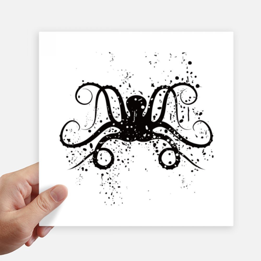 Autocollant octopus noir 20cm pour masquer les rayures de valise et moto