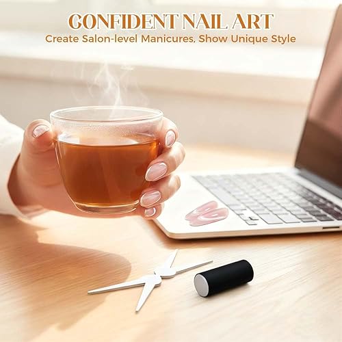 Miniatura 4 de Juego de 2 herramientas magnéticas de uñas de ojo de gato, diseño de tijeras y punta francesa para esmalte de gel de ojo de gato, kit de arte de