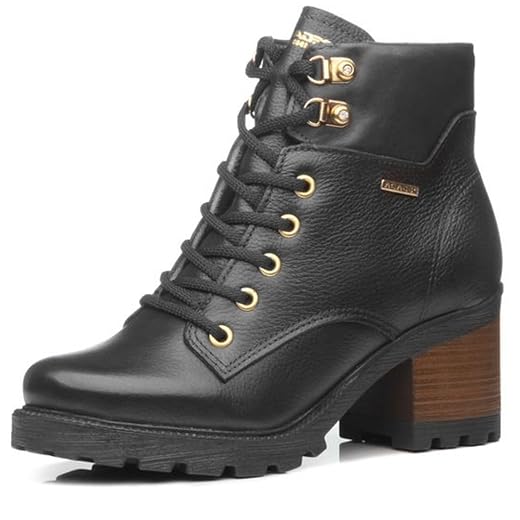 Coturno Feminino Pegada Salto Médio Tratorado Preto