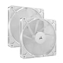 CORSAIR RS140 140mm PWM Fans – Daisy-Chain Connection – Low-Noise – Magnetic Dome Bearing – Dual Pack – White gallery image