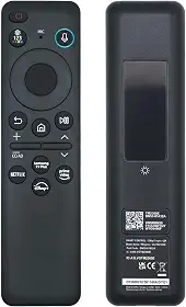 Controle remoto por voz solar BN59-01432A, recarregável por USB-C, Bluetooth com carregamento solar, compatível com Smart TV Samsung Neo QLED S90D Smart 8K HDR Ultra HD - Preto