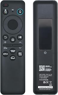 New BN59-01432A TM2360E Solar Voice Remote, USB-C Rechargeable Bluetooth Remote Control with Solar Charging Compatible with Samsung 2023-2024 Neo QLED 8K Smart TVs, HDR Ultra HD - Black