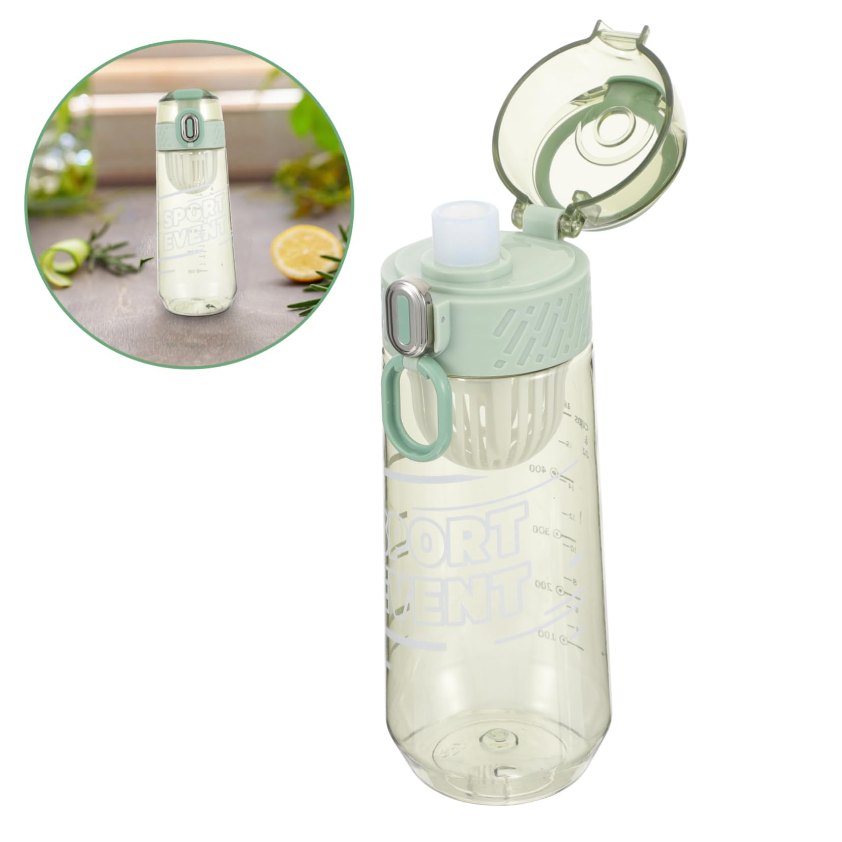 TOYANDONA Copa Deportiva Deporte Botellas De Agua Tazas Botella De Agua Transportador Botella De Vaso Botella Gigante Light Green Ordenador Personal Reutilizable