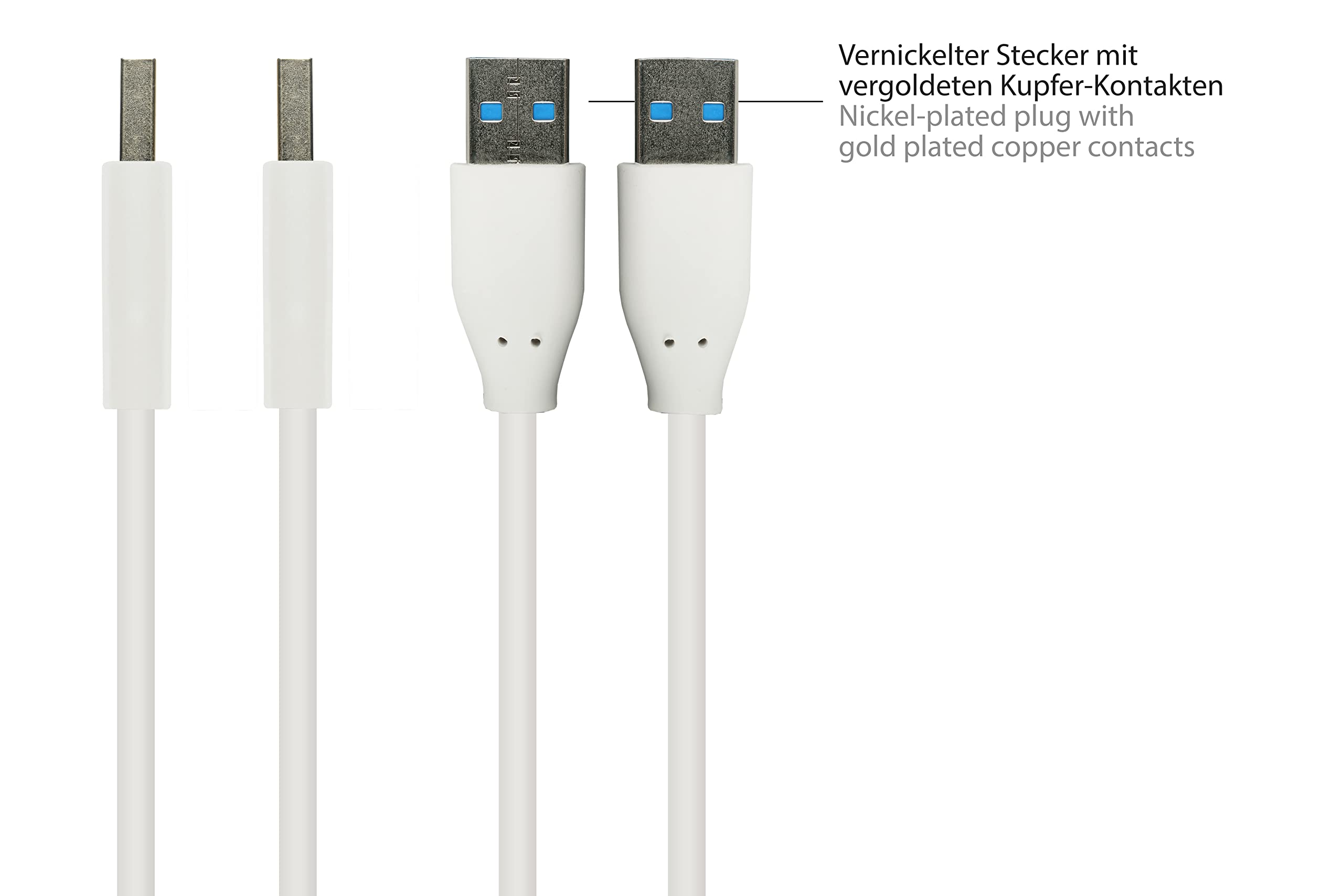 Good Connections Cavo USB 3.2 Gen.2 Da USB-A A USB-C - 0,5 M, Bianco, 10 Gbit/s, Rame Schermato