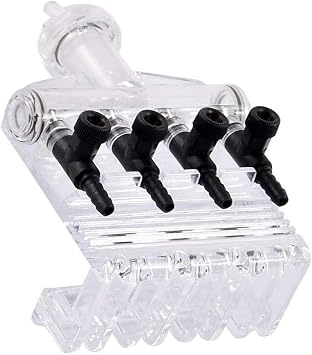 COMOK 4-Way Aquarium Air Check Flow Control Swtich Gang Valve
