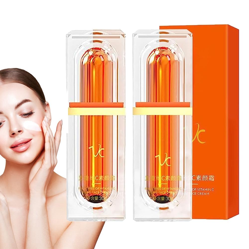 Vitamin C Makeup Tone up Cream - Five Vitamin C Tone-up Cream - Swarous Vitamin C Makeup Tone up Cream, Multi-VC Natural Makeup Cream, VC Five Vitamin C Tone up Cream (2pcs)