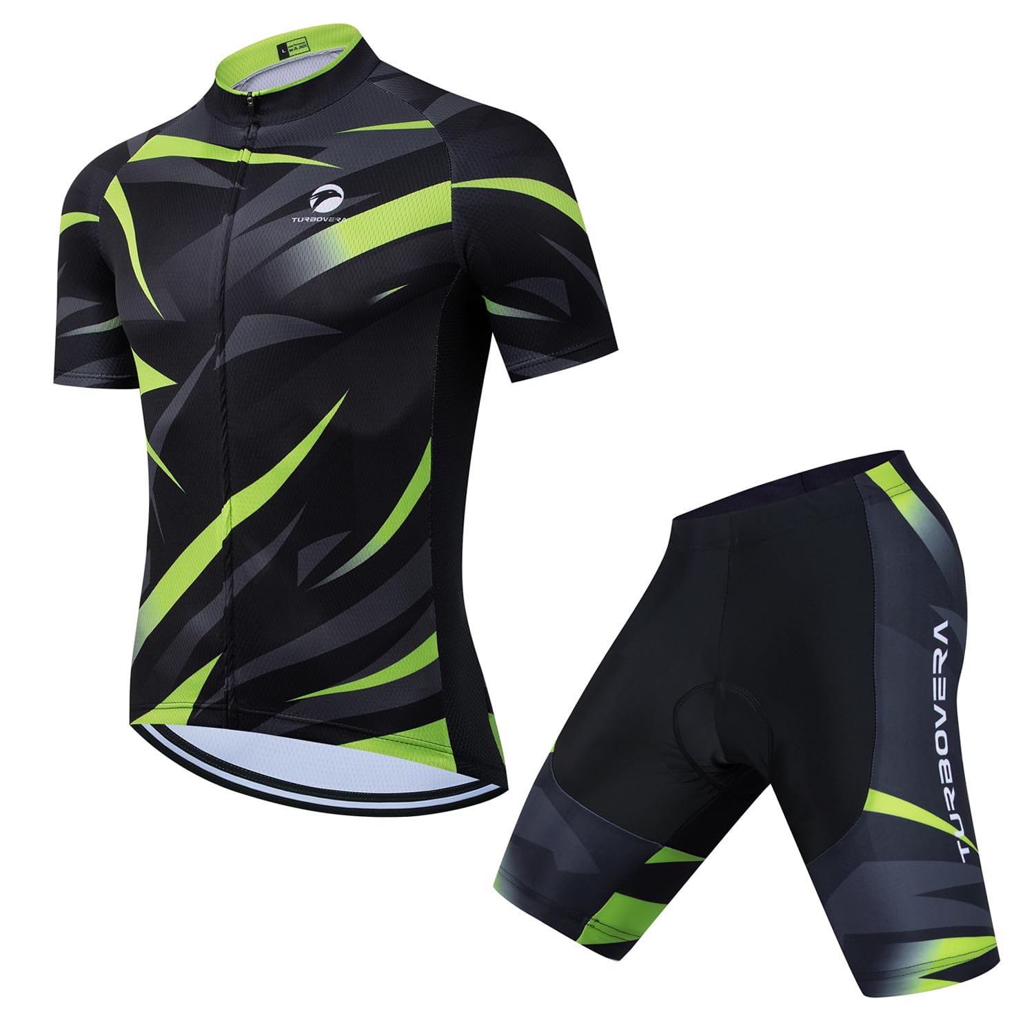 Conjunto de Maillot de Ciclismo, Maillot de Ciclismo Transpirable y Pantalón Corto de Ciclismo con Almohadilla de Gel, de Secado Rápido