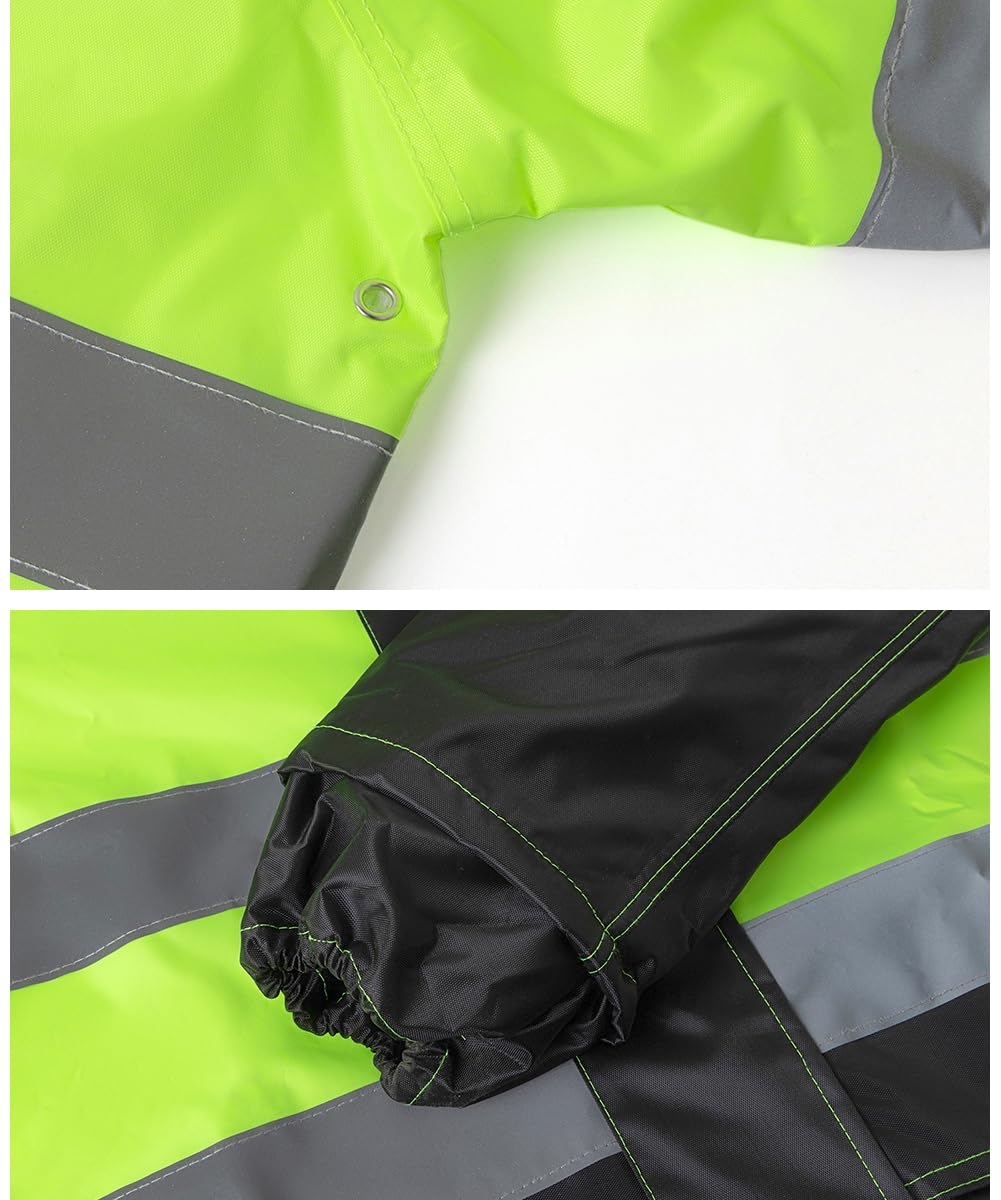 Veste Homme Impérmeable à Capuche Léger Haute Visibilité Manteau de Pluie Impermeable Veste de Pluie Réfléchissants Vêtements de Pluie