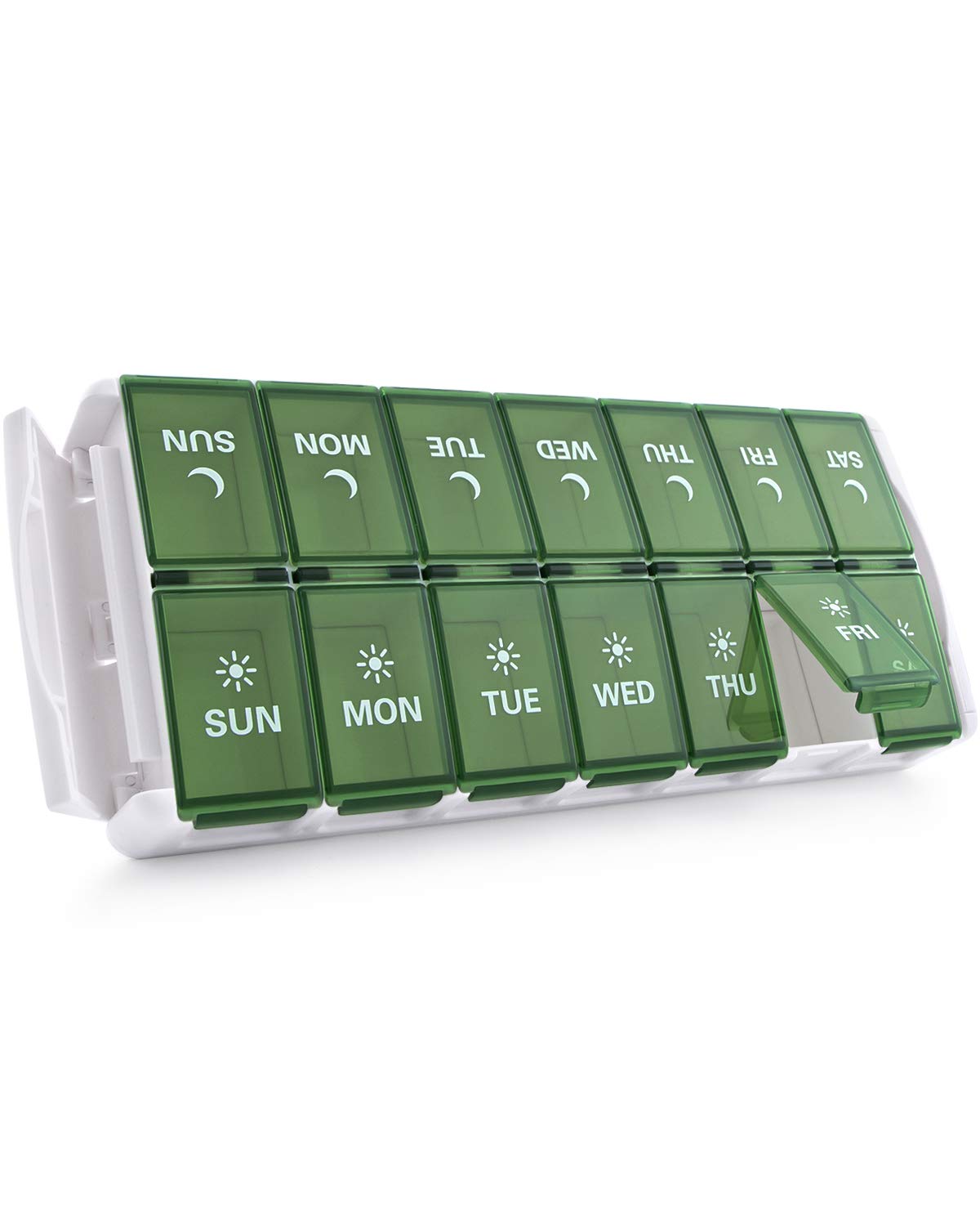 TookMag Weekly Medicine Pill Organizer 2 Times a Day, Easy Fill AM PM Pill Box, Large Capacity Quick-Refill 7 Day Pill Cases for Pills/Vitamin/Fish Oil/Supplements (Patent Registered)