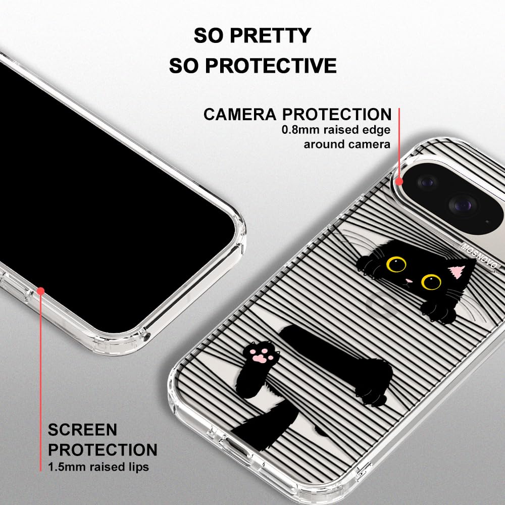 MOSNOVO Case for Google Pixel 10 & Pixel 10 Pro, [Buffertech 6.6ft Military-Grade Drop Protection] [Anti Peel Off Tech] Clear TPU Bumper Phone Case Cover Design - Cute Cherry — view 590