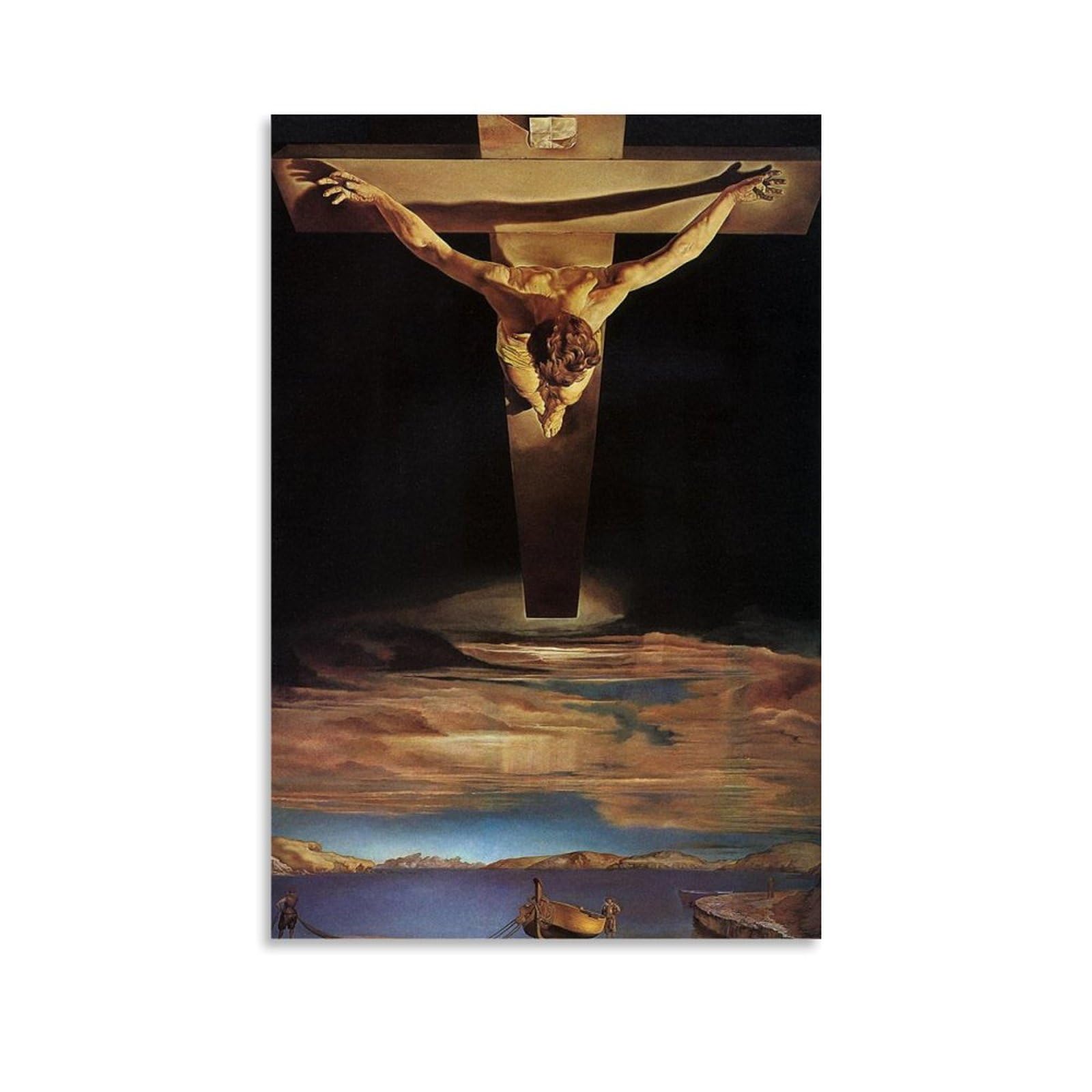 Yyueqil Unframe Christ Of Saint John Of The Cross By Salvador Dali Famous Painting Poster Canvas Wall Art Picture Prints Hanging Photo Gift Idea Decor Homes Artworks 16X24inch(40X60cm)