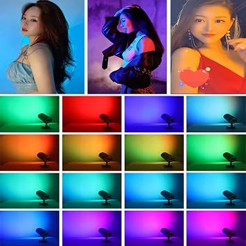 RGB Photography Lighting Spotlight LED Video Light Continuous Output Studio Lighting with Remote Adjustable Focus (Black)...