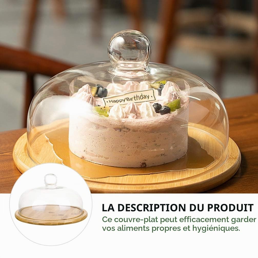 YARNOW Assiette Patisserie Cloche en Verre - Plateau à GâTeaux Et Snacks, IdéAl pour La Maison Et Les RéCeptions