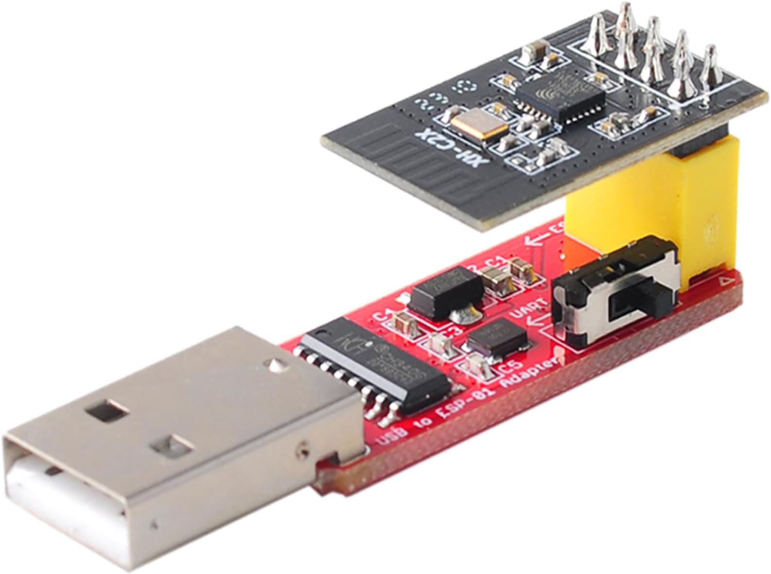 USB to ESP-01S Wireless Adapter Module CH340G Programmer + XH-C2X WiFi BT Module 4mb Flash ESP8684H4 Chip ESP 01S ESP-01S WiFi Module Updated Version