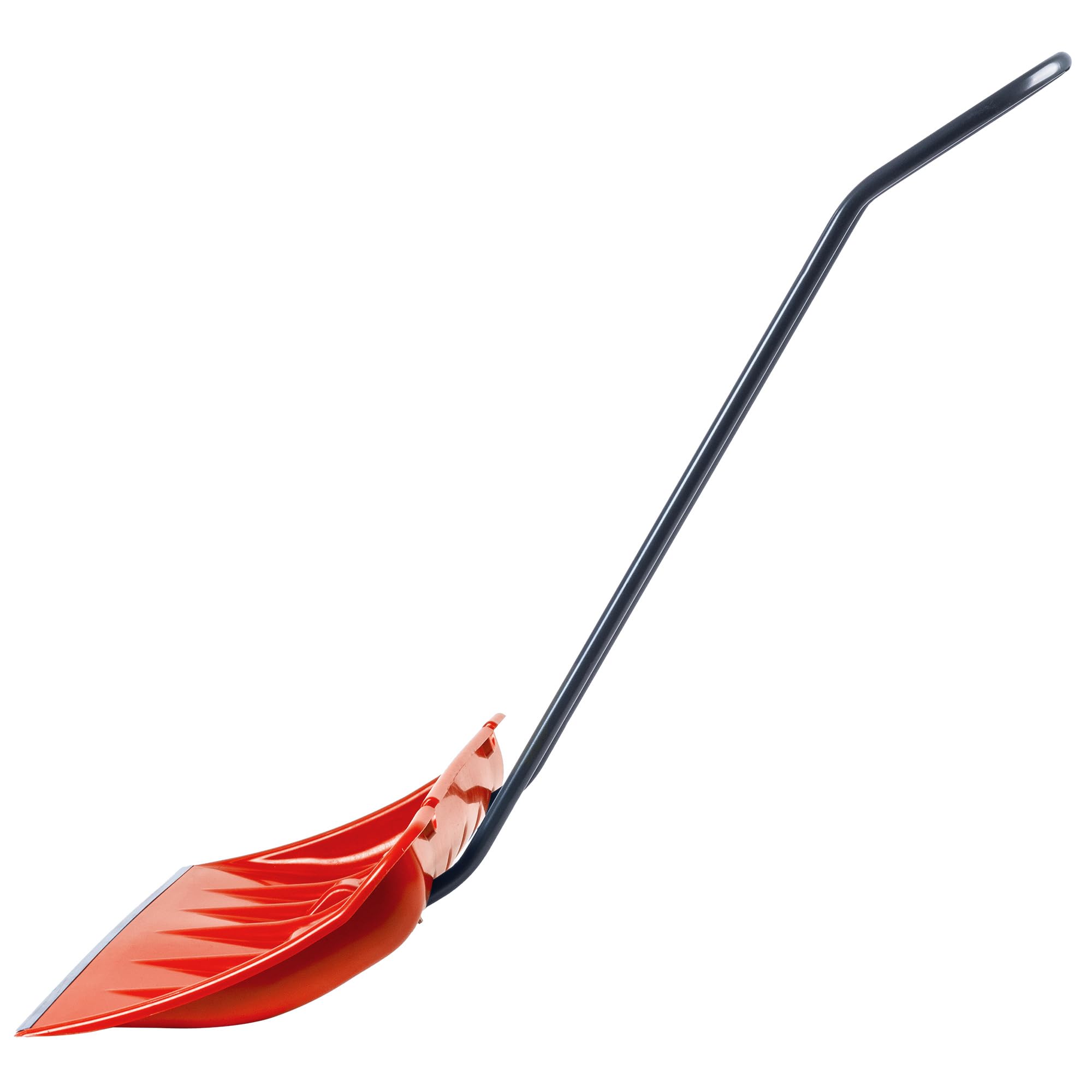 KADAX Schneeschieber mit Alu-Profilkante, breite Schneeschaufel mit Rädern, Schaufel mit Metallgriff, Schneeschippe mit Kunststoff-Blatt, Schneeräumer (Orange 2)
