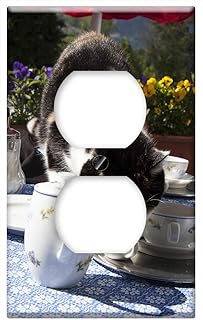 Switch Plate Outlet Cover - Cat Sweet Tooth Lick Out Milk Bandit Breakfast