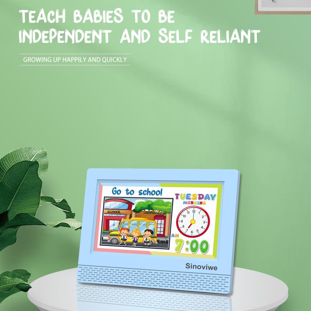 Digital Alarm Clock with 7'' HD Screen, Calendar Function,It is Perfect for Kids Aged 3-18 Years Old with Remote Control and Custom Reminder Function for Birthdays