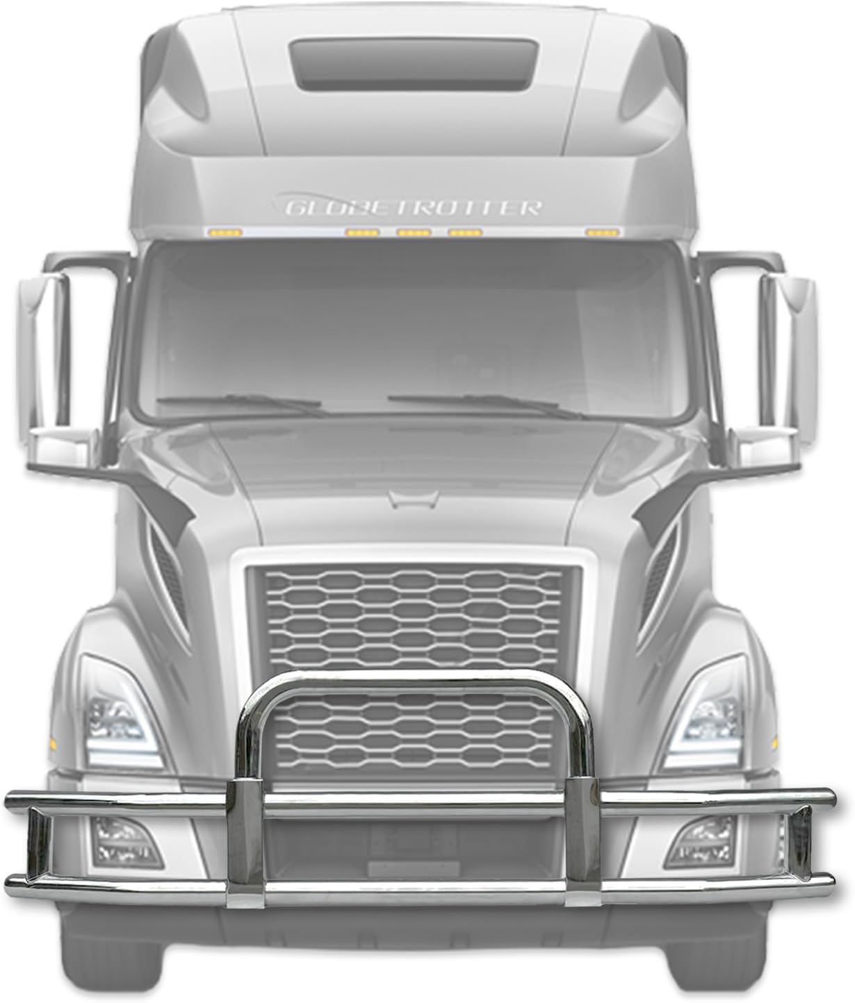 Front Bumper Grille Deer Guard for Semi Truck Compatible with Volvo VNL 2018-2025 (92"x28") + Bracket