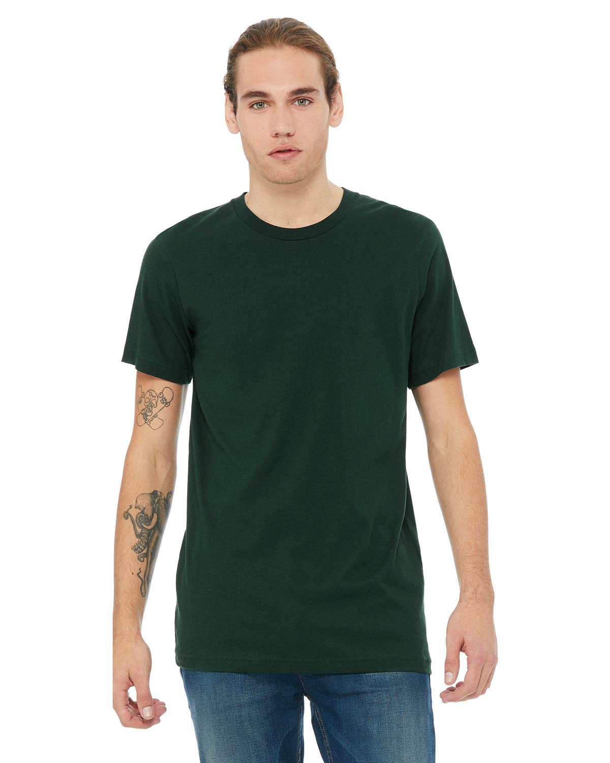 Canvas Unisex Crew Neck T Forest Green