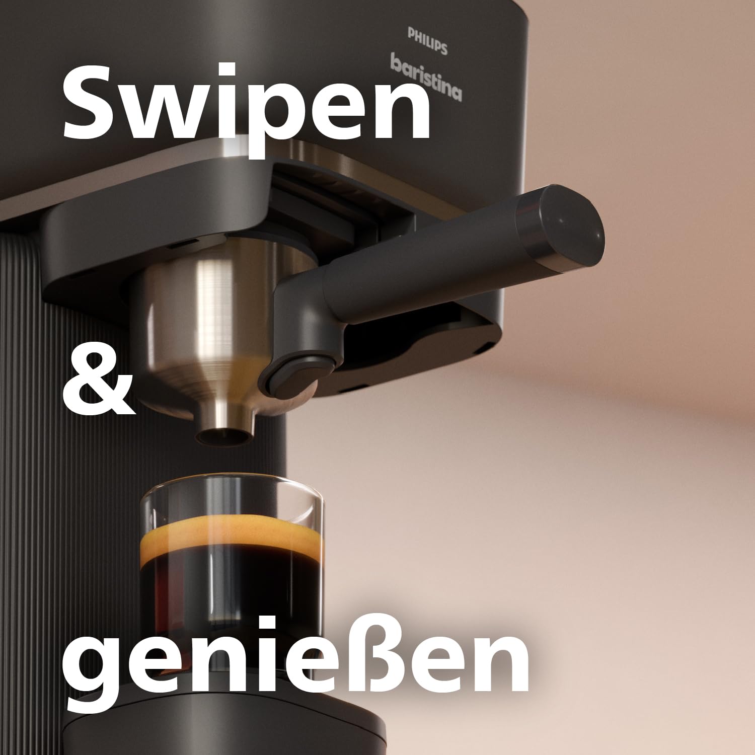 Philips Baristina Espressomaschine BAR300/60, 16-bar-Pumpendruck, automatisches Mahlwerk, kompakt, Schwarzgrau
