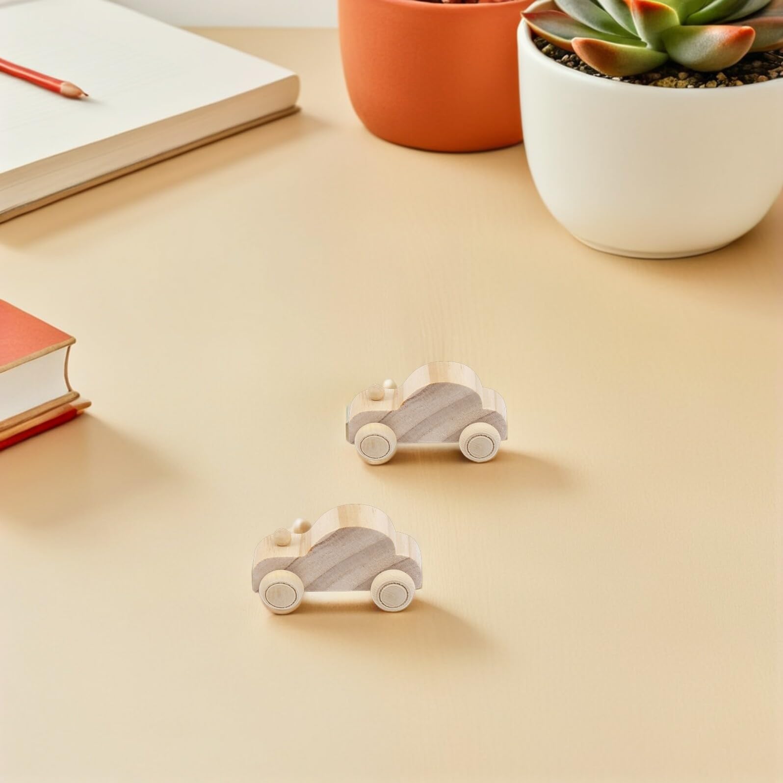 ERINGOGO Macchinine in Legno da Dipingere 12 Pezzi per Bambini | Color Khaki, Set Artigianale Fatto a Mano, Uso DIY per Attività Creative All'aperto