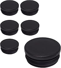 SKIR'CO Inserti per tubi rotondi da 45 mm, tappi per pali di recinzione, tappi per tubi in plastica nera, tappi per tubi, colore nero RAL 9005, 6 pezzi