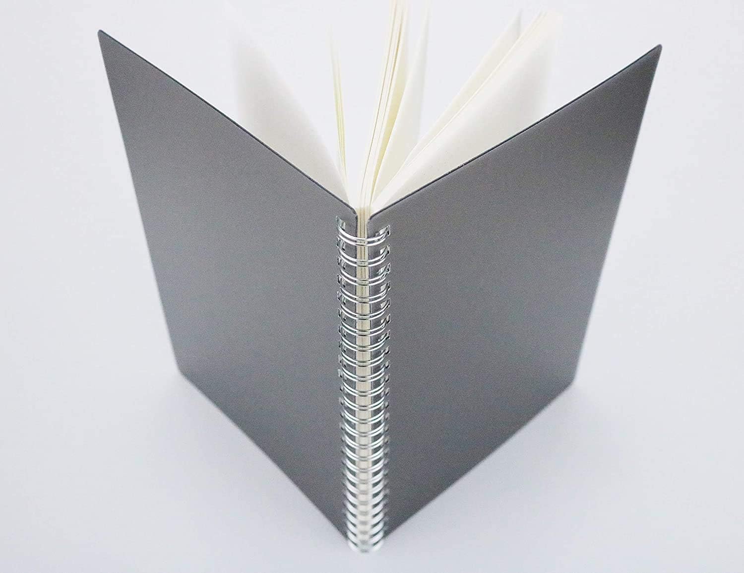Miliko Dark Transparent Hardcover A5 Blank/Plain Wirebound/Spiral Notebook-2 Per Pack, 8.27 Inches X 5.67 Inches(Blank)
