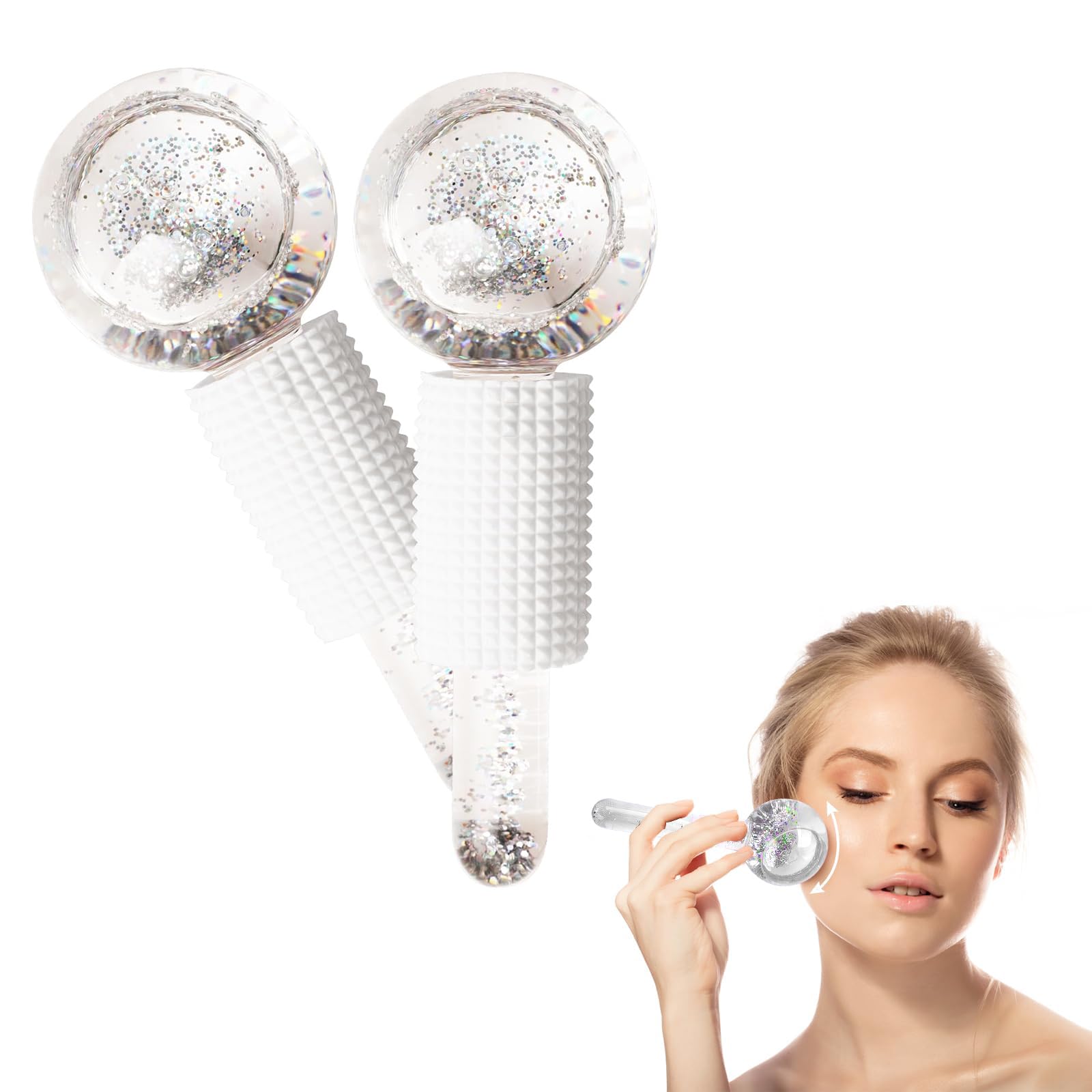 2pcs Ice Globes for Facials Ice Roller Mold Set for Eyes and Face Ice Balls for Face Facial Ice Globes Mold